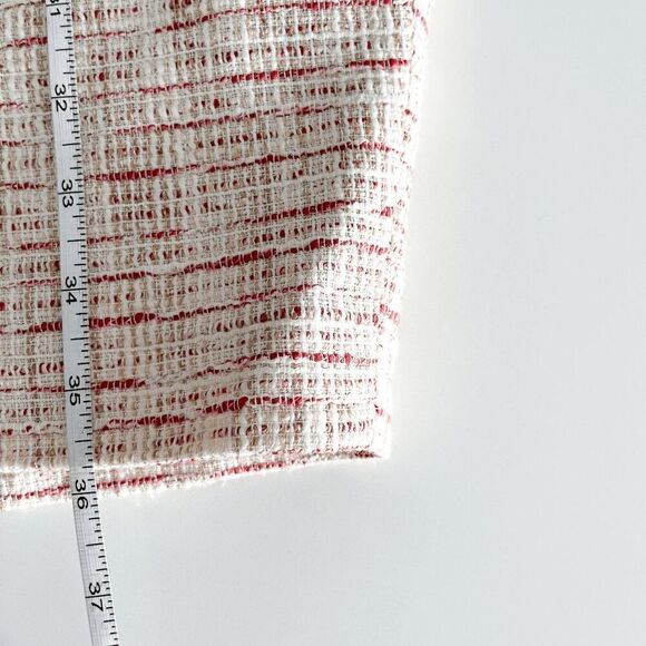 Tahari Womens Tweed Sleeveless Sheath Dress Red Cream White Size 8 - Picture 6 of 7